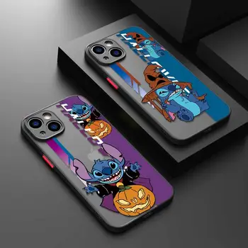 Disney Stitch Mickey Minnie Halloween Матовый чехол для телефона для iPhone 15 11 14 13 12 Pro Max Mini X XR Xs 8 7 Plus 6 6S 5 5S Чехол
