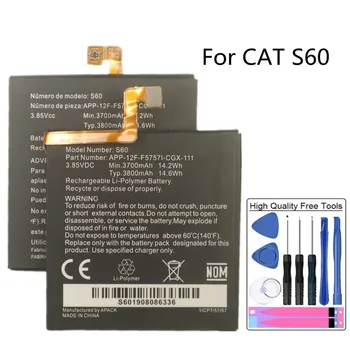 2023 Высококачественный сменный аккумулятор Cat S60 3800 мАч для аккумуляторов Caterpillar Cat S60 APP-12F-F57571-CGX-111 Bateria + Tools