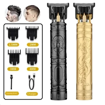 Беспроводная электрическая машинка для стрижки волос Профессиональный триммер для волос Бритва для бороды Мужская машина для стрижки волос Парикмахерская для мужчин Винтажный триммер T9