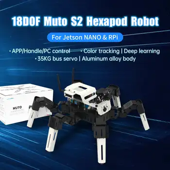 18DOF AI Интеллектуальное распознавание зрения Hexapod Spider Robot Python Обучающий набор для RaspberryPi 4B и Jetson Nano