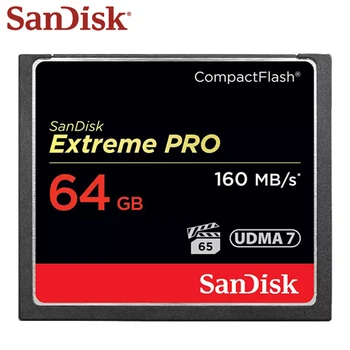 Оригинальная карта памяти SanDisk 64 ГБ 128 ГБ CF карта Extreme PRO Высокоскоростная компактная флэш-карта Высокая скорость чтения до 160 м/с