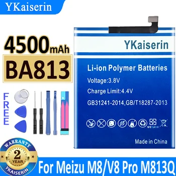 YKaiserin BA813 BA 813 4500 мАч Аккумулятор для смартфона Meizu V8 Pro / M8 / M813Q / M813H Высококачественная батарея + номер отслеживания
