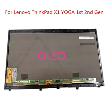 Для Lenovo ThinkPad X1 Yoga 1st 2nd Gen 20FQ 20FR QHD Type 20JD, 20JE, 20JF, 20JG 14.0 OLED LCD Сенсорный экран Дигитайзер в сборе