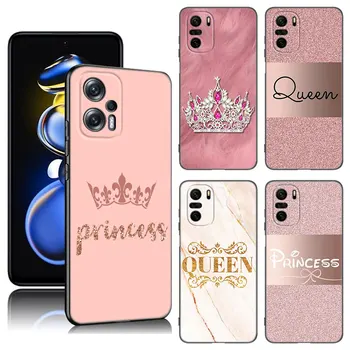 Розовое золото Розовый Принцесса Королева Чехол Для Xiaomi POCO X3 X4 NFC F2 F5 M2 M3 M4 X5 Pro F3 F4 GT 5G C31 M5S Силиконовый чехол
