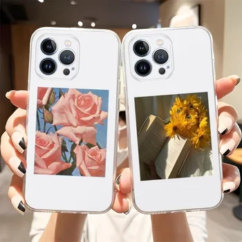 Цветочный художественный чехол для телефона 2023 горячий прозрачный для Iphone 14Pro 11 12 14 Pro Max Mini 6 6s 7 8 Plus X XR XS SE2020 Чехол