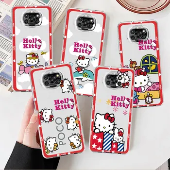 Hello Kitty Милый мультяшный прозрачный чехол для Xiaomi Mi Poco X3 NFC X3 F3 M5 X4 Pro 13 12T Pro 11 Note 10 Lite Чехол для телефона
