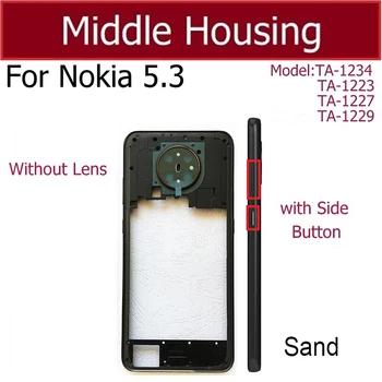 Для Nokia 5.3 TA-1234 TA-1223 TA-1227 TA-1229 ЖК-дисплей Рамка среднего корпуса Рамка среднего корпуса Лицевая панель переднего ЖК-дисплея Крышка рамки