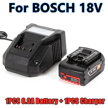 Замена литий-ионного аккумулятора для электроинструментов Bosch 18 В емкостью 6000 мАч и комплектом зарядного устройства