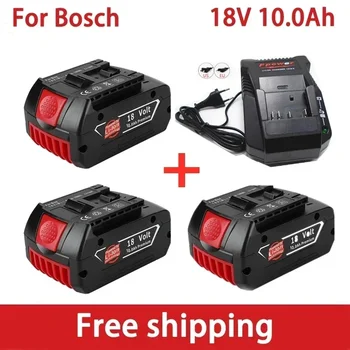100% оригинальная литий-ионная аккумуляторная батарея 18 В 10,0 А для портативного индикатора замены запасных электроинструментов Bosch 10000 мАч