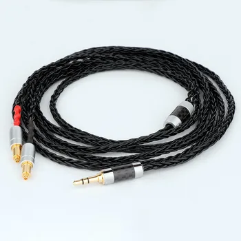 Preffair 8 Core 7N OCC Черный плетеный кабель для наушников Shure SRH1540 SRH1840 SRH1440