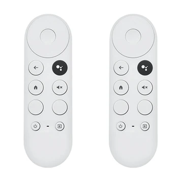 2 шт. Bluetooth Голосовой пульт дистанционного управления Запасные части Белый пластик для 2020 Google TV 4K Snow G9N9N Пульт дистанционного управления