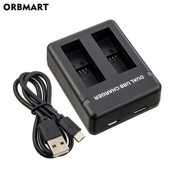 ORBMART Зарядное устройство с двойным портом для Gopro Hero 8 5 6 7 Black Sport Camera Аксессуар с USB-кабелем