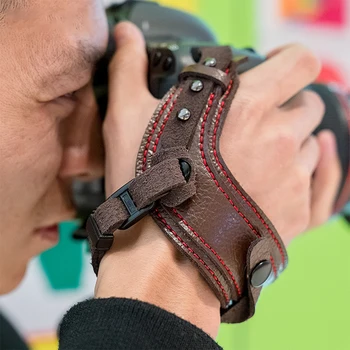  Кожаный ремешок для камеры из микрофибры Браслет для видеокамеры с защитой от потери