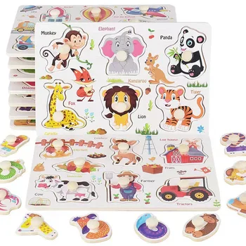 Монтессори Детская головоломка Развивающие игрушки для детей Детская игра-головоломка Пазл Детская головоломка Деревянные пазлы для детей 2 3 года