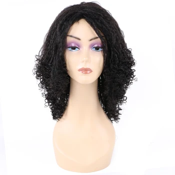 Yaki Кудрявые синтетические парики для чернокожих женщин Кудрявый парик 1b Черный цвет 12-дюймовые парики для волос для женщин Косплей