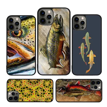 Чехол для телефона для рыбалки на ручьевую форель для iPhone SE2020 15 6S 7 8 Plus 12 mini 13 11 14 Pro X XR XS Max cover shell coque