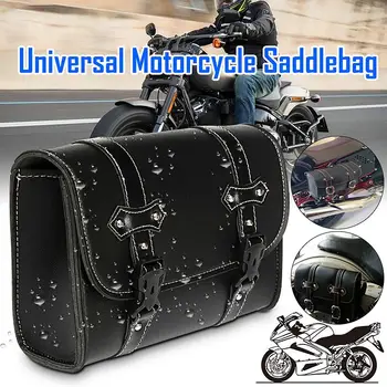 Универсальные мотоциклетные седельные сумки Кожаная боковая сумка для хранения багажа Вилка Сумка для инструментов Седельные сумки для Honda / Yamaha / Suzuki / Kawasaki