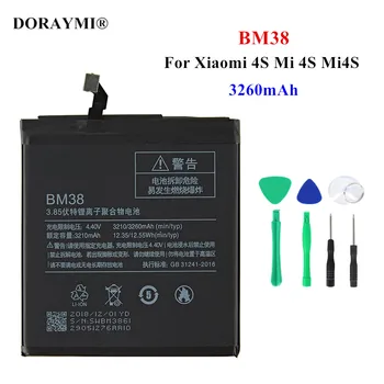 Новый оригинальный сменный аккумулятор емкостью 3260 мАч BM38 для аккумуляторов мобильного телефона Xiaomi Mi 4S M4s + Инструменты