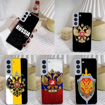 Чехол для телефона с российским флагом для Samsung Note 20 10 S30 S20 S22 S10E S10 20Fe Pro Plus Ultra A12 A42 A71 A91 M32 Прозрачный