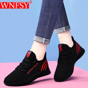 Wnfsy Женская сетчатая повседневная обувь Легкие дышащие кроссовки на платформе Женская мода Теннис Вулканизированная обувь Zapatillas De Mujer