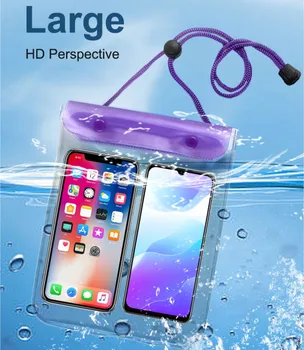 Большой водонепроницаемый чехол для телефона Сумка для iPhone 14 13 Samsung Huawei Плавательный чехол Сухая сумка Мобильный телефон Чехол для смартфона