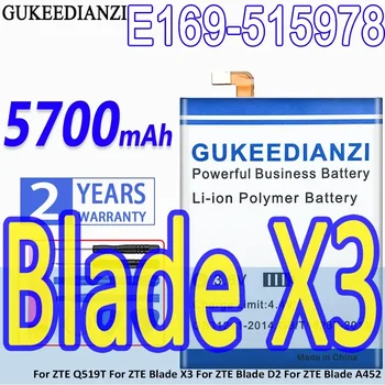 5700 мАч Аккумулятор высокой емкости GUKEEDIANZI E169-515978 515978 для смартфона ZTE Blade X3 Q519T D2 A452