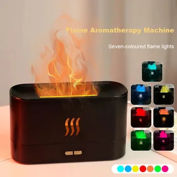 Новейший увлажнитель Flame Aroma Diffuser Usb Desktop Simulation Light Aromatherapy Очиститель воздуха для спальни с 7 цветами