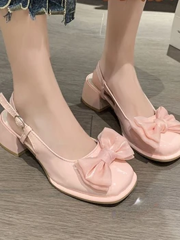 Японский стиль Sweet Mary Janes Обувь Женщины с бантом Французские винтажные туфли-лодочки Женская пряжка Ремешок Дизайнерская модная обувь 2023