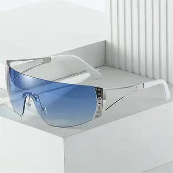 Женские Мужские Очки Безоправные Y2K Солнцезащитные очки Обернутые вокруг солнцезащитных очков Солнцезащитные очки с плоским верхом