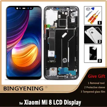 Оригинал для Xiaomi Mi 8 Mi8 ЖК-дисплей Сенсорный дигитайзер в сборе для 6,21-дюймового Xiaomi Mi 8 M1803E1A с заменой рамки